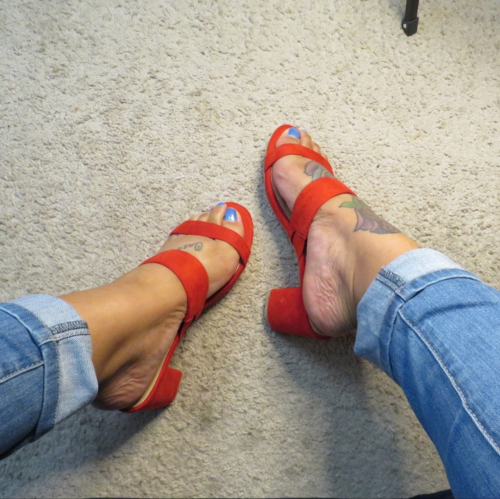 YDN Hot Red Mule Sandals